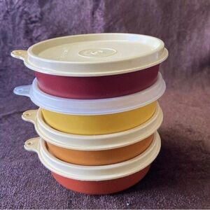 Set of 4 Tupperware Wonder Bowls w/Lids Stackable Containers #1286